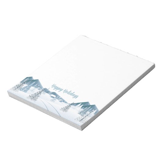 Wintervakantie Sneeuwscène Notitieblok (Linkerzijde)