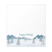 Wintervakantie Sneeuwscène Notitieblok (Voorkant)