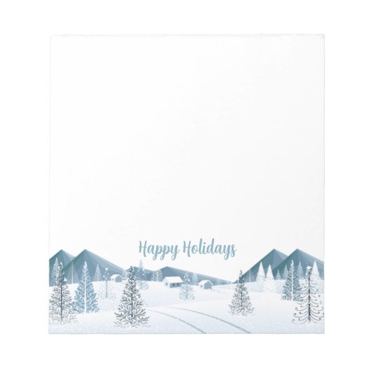 Wintervakantie Sneeuwscène Notitieblok (Voorkant)