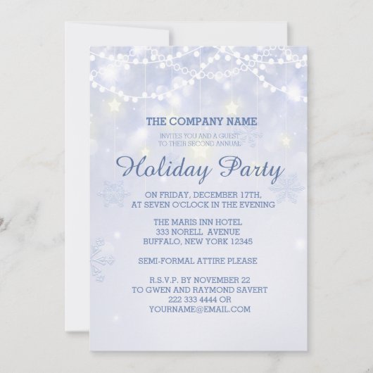 Wintervakantie Sparkle Kantoor Invitations Kaart (Voorkant)
