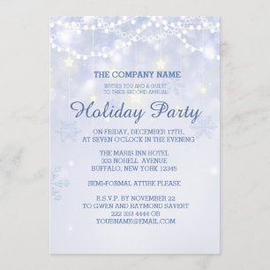 Wintervakantie Sparkle Kantoor Invitations Kaart