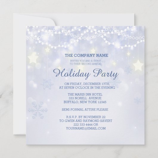 Wintervakantie Sparkle Kantoor Invitations Kaart (Voorkant)