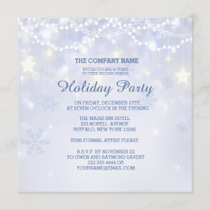 Wintervakantie Sparkle Kantoor Invitations Kaart