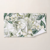 Wintervakantie vertakken groen patroon handdoek (Handdoek)