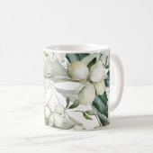 Wintervakantie vertakken groen patroon koffiemok (Voorkant rechts)