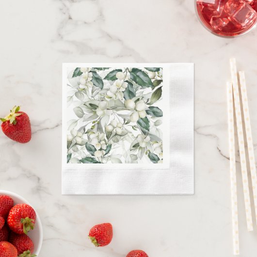 Wintervakantie vertakken groen patroon servet (Insitu)