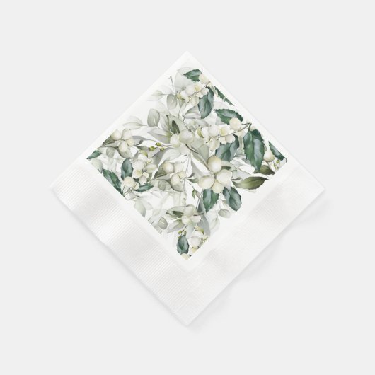 Wintervakantie vertakken groen patroon servet (Hoek)