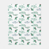 Wintervakantie vertakkingen holbessen fleece deken (Voorkant)