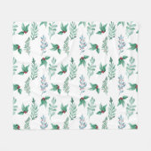 Wintervakantie vertakkingen holbessen fleece deken (Voorkant (Horizontaal))