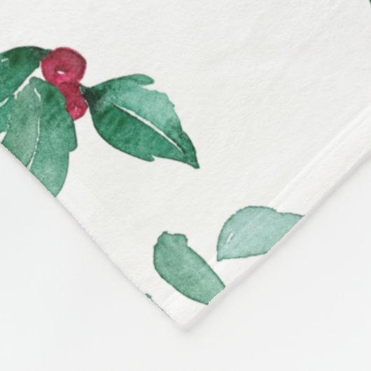 Wintervakantie vertakkingen holbessen fleece deken (Hoek)