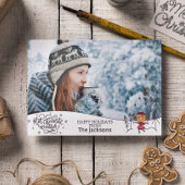 Wintervakantie Warme chocolade weer schattige dekl Feestdagenkaart