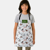 wintervakantie wonderland kinder monogram apron schort (Insitu)