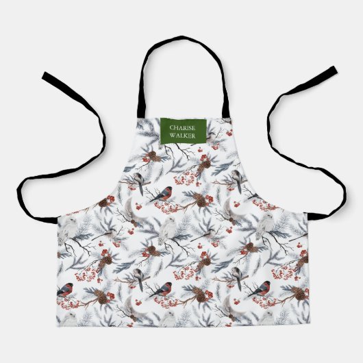 wintervakantie wonderland kinder monogram apron schort (Voorkant)