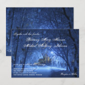 Wintervakantieavond sneeuwweddenschappen kaart (Voorkant / Achterkant)