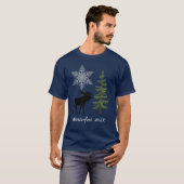 Wintervakantieboom met snowflake t-shirt (Voorkant volledig)