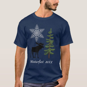 Wintervakantieboom met snowflake t-shirt