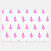 wintervakantieboom: warm roze patroon inpakpapier vel (Voorkant 2)