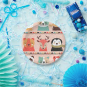 Wintervakantiedieren Papieren Bordje (Feest)