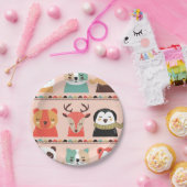 Wintervakantiedieren Papieren Bordje (Feest)