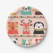 Wintervakantiedieren Papieren Bordje (Voorkant)