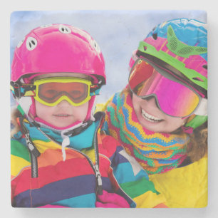 Wintervakantiefoto Stenen Onderzetter
