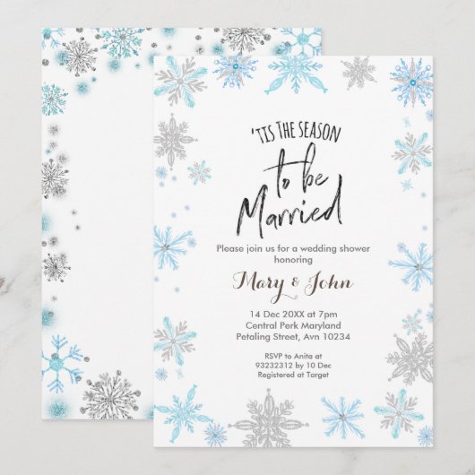 Wintervakantiehuisdouche Kaart (Voorkant / Achterkant)