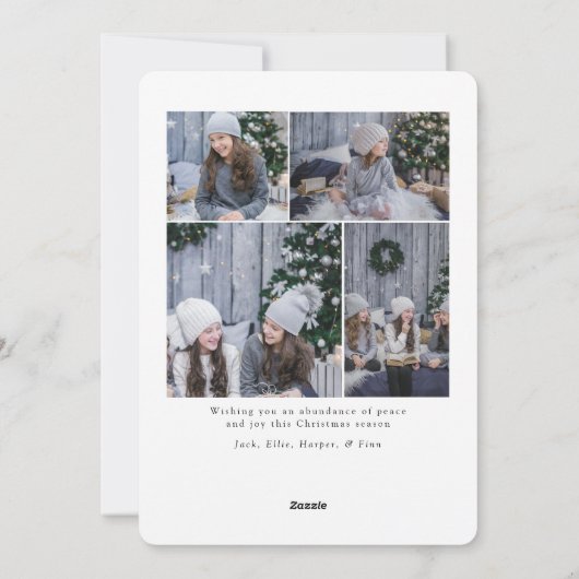  wintervakantiekaartje voor de grote familie feestdagenkaart (Achterkant)