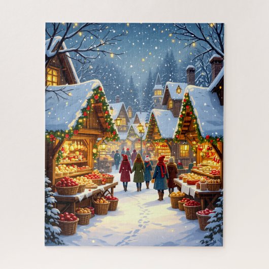 wintervakantiemarkt legpuzzel (Verticaal)
