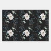 Wintervakantiepatronen rozen inpakpapier vel (Voorkant 3)