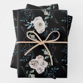 Wintervakantiepatronen rozen inpakpapier vel (In situ)