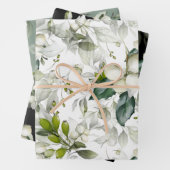 Wintervakantiepatroon groene waterverf heilige inpakpapier vel (In situ)