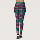 Wintervakantiepatroon Leggings (Achterkant)