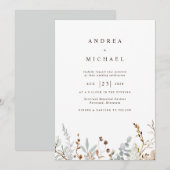 Winterveldbloemen Botanische bruiloft Kaart (Voorkant / Achterkant)