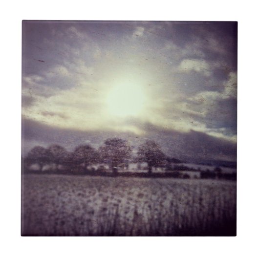 Wintervelden en heuvels van het treinraam tegeltje (Voorkant)