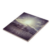 Wintervelden en heuvels van het treinraam tegeltje (Zijkant)