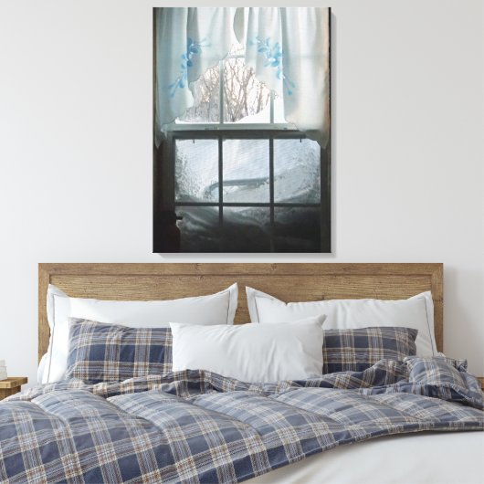 Wintervenster Uitzicht Canvas Afdruk (Insitu (Slaapkamer))