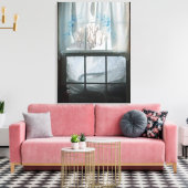 Wintervenster Uitzicht Canvas Afdruk (Insitu (Woonkamer))