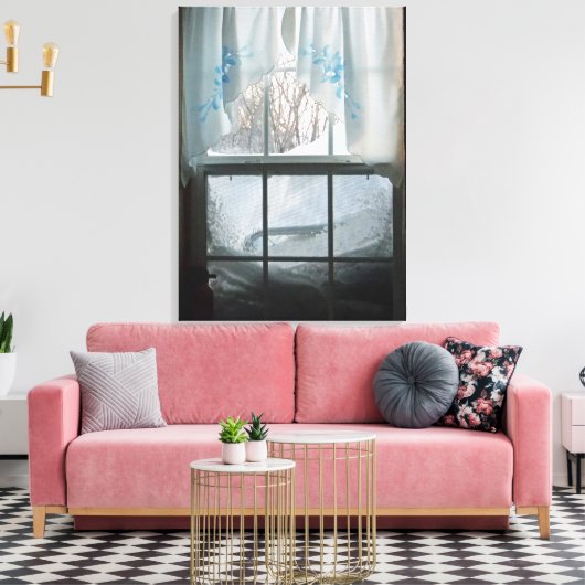 Wintervenster Uitzicht Canvas Afdruk (Insitu (Woonkamer))