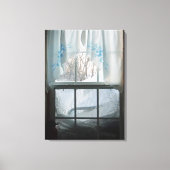 Wintervenster Uitzicht Canvas Afdruk (Voorkant)