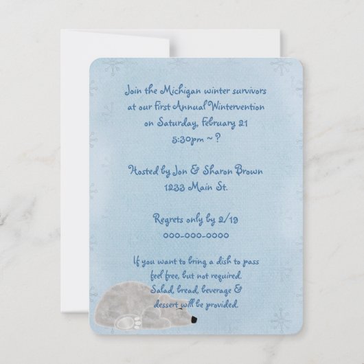 Wintervention Polar Party Kaart (Achterkant)