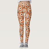 Winterverbrande Sinaasappels eibloemen Leggings (Voorkant)