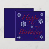 Winterverjaardag sneeuwvlokken kaart (Voorkant / Achterkant)