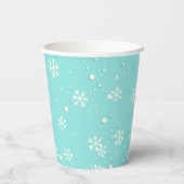 Winterverjaardag Snowflake Aqua Blue Baby & Kinder Papieren Bekers (Achterkant)