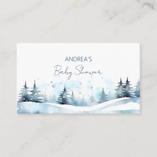 Winterverkeer baby shower informatiekaartje (Achterkant)