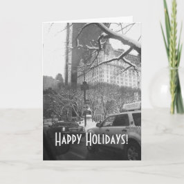 Winterverkeer Zwart-wit Foto Vakantie Kaart