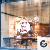 Winterverkoop, sneeuwvlokken grote vensterdekken raamsticker (Cafe Raam)