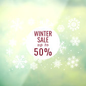 Winterverkoop, sneeuwvlokken grote vensterdekken raamsticker (Vel 3)