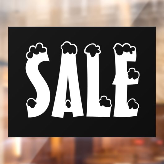 Winterverkoopteken, Kleinhandelswinkeloverdrukplaa Raamsticker (Vel 2)