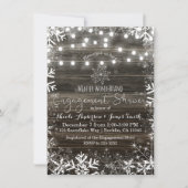 Winterverlichting Sneeuwvlokken Rustiek Verloving  Kaart (Voorkant)