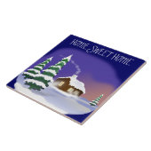 Winterverwarming: Snowy Home Sweet Home Tegeltje (Zijkant)